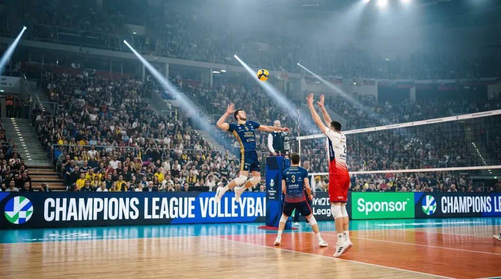 Match de CEV Champions League de volleyball avec deux équipes européennes
