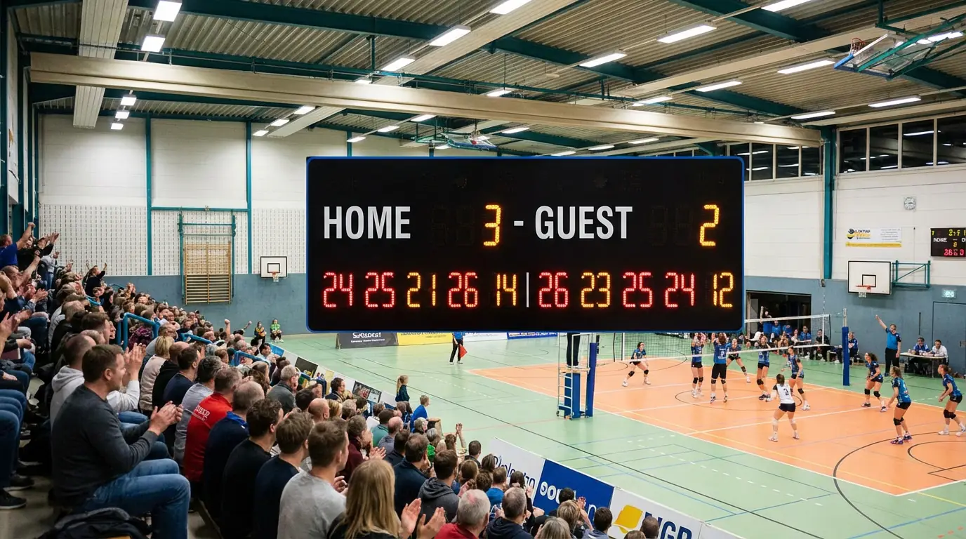 Scoreboard de volleyball montrant le total de sets et de points d