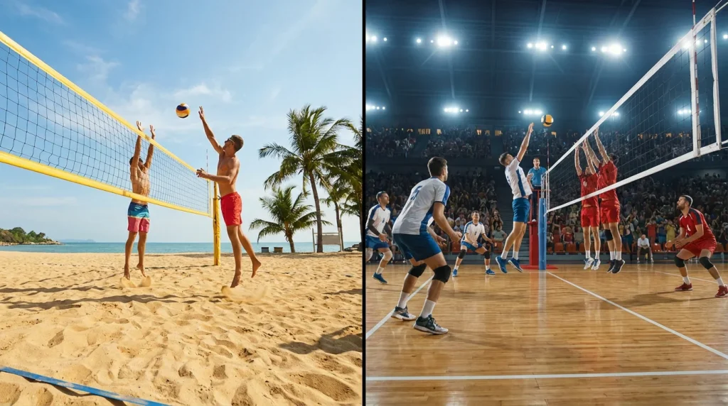 Terrain de beach-volley sur sable à côté d